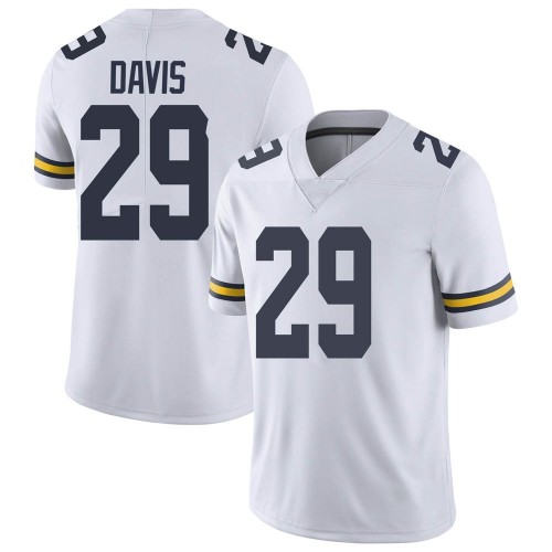 Jared Davis Michigan Wolverines Men's NCAA #29 White Limited Brand Jordan College Stitched Football Jersey WTL8554IJ